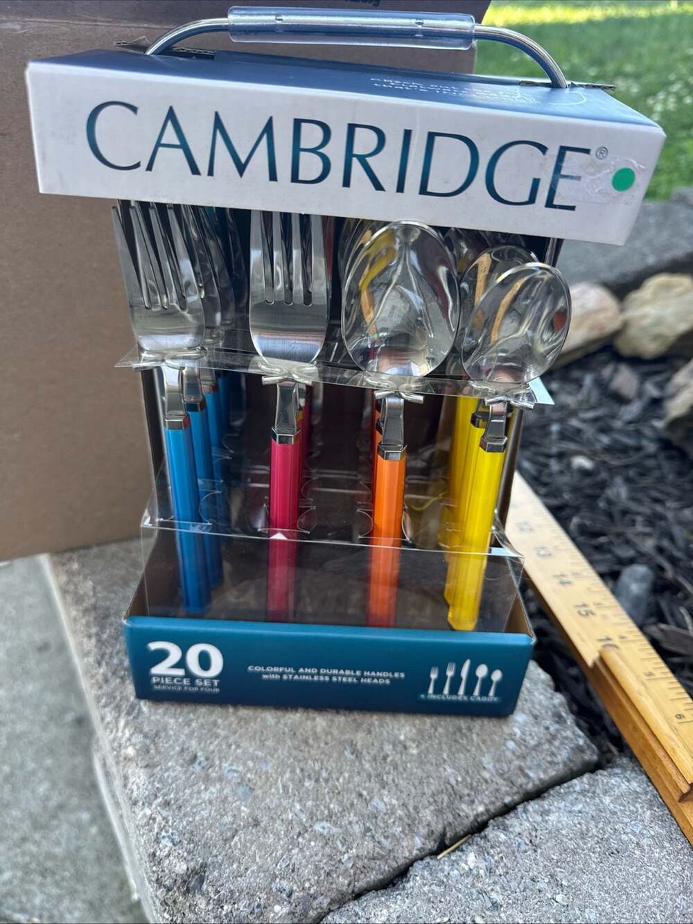 Cambridge Silversmiths Riant Summer Multi 20-Piece Flatware Set with Caddy